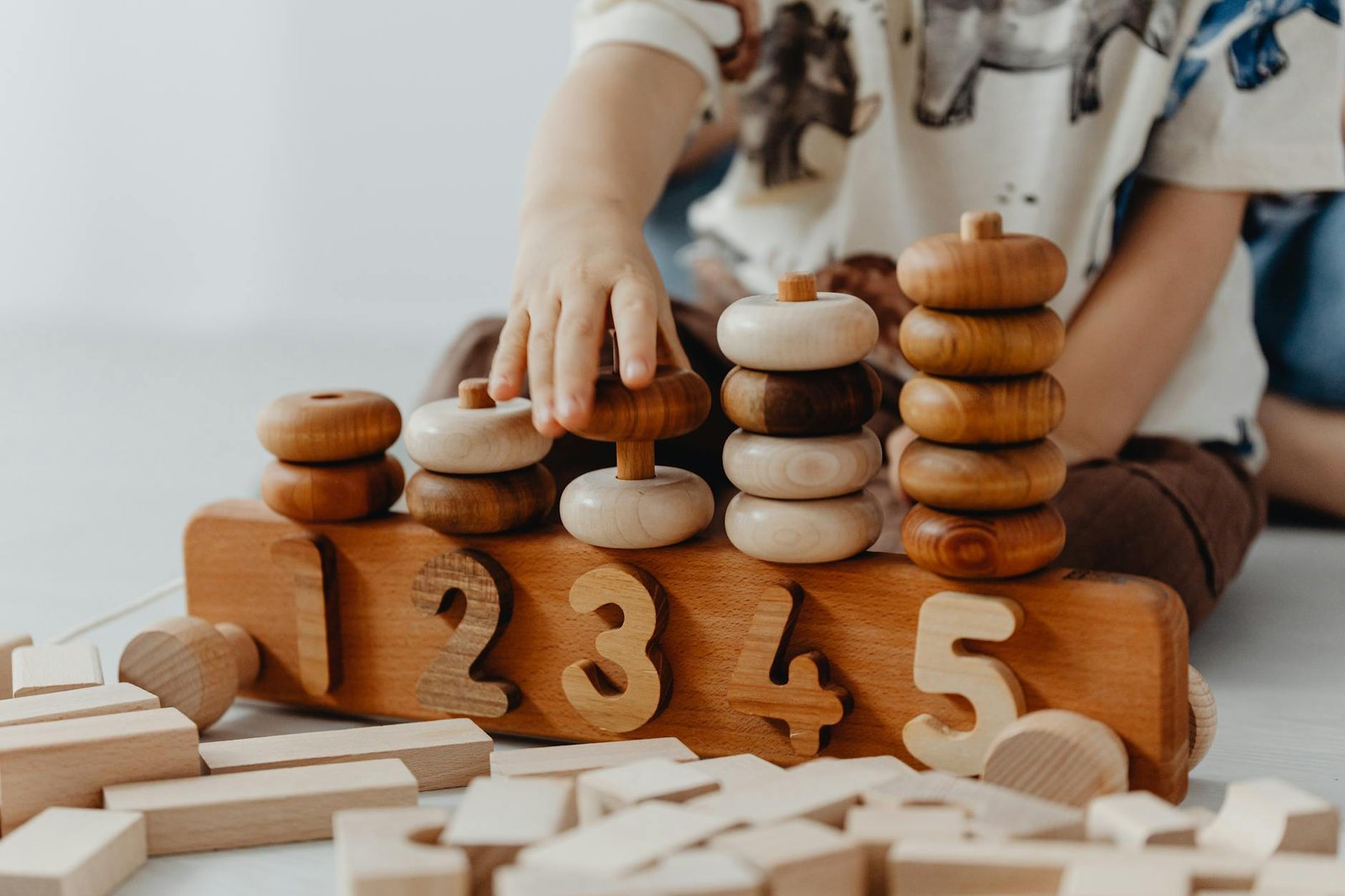 boy playing with blocks